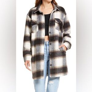 Thread & Supply Plaid Shacket - Black, Gray, Cream